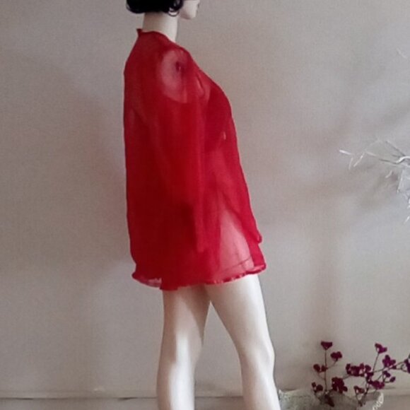 Vintage Frederick's Of Hollywood Babydoll /Matching Robe Size M And Long  Gloves - Picture 3 of 13